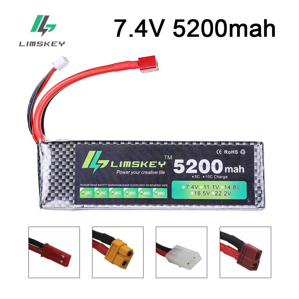 Rc Hobby Helicopter - แบตเตอรี่ลิมส์กี้ พาวเวอร์ 7.4V 5200mAh แบตเตอรี่ 30C