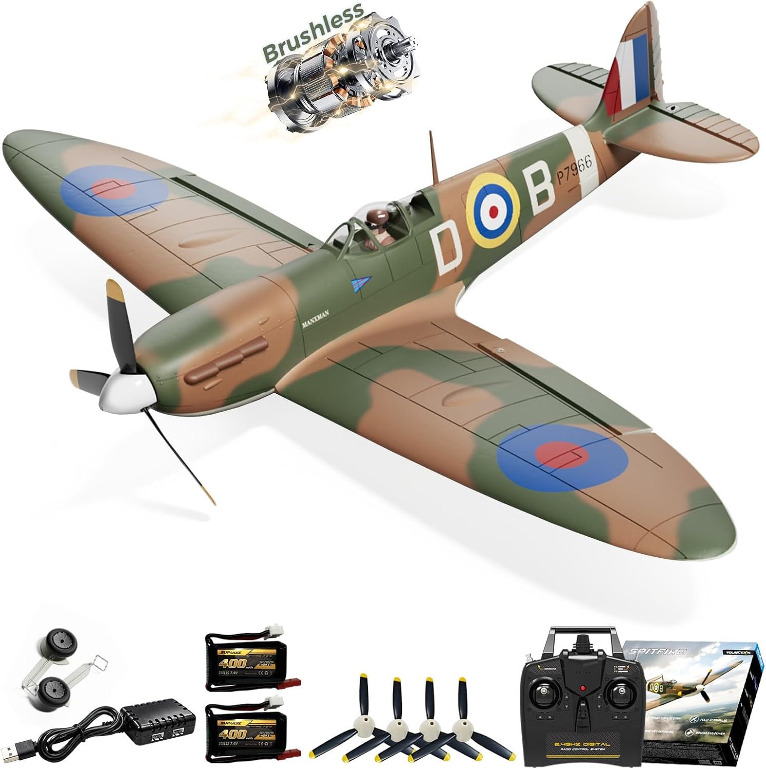 Rc Planes Horizon Hobby - เครื่องบินบังคับไร้แปรงถ่าน VOLANTEXR Spitfire 500มม. (19