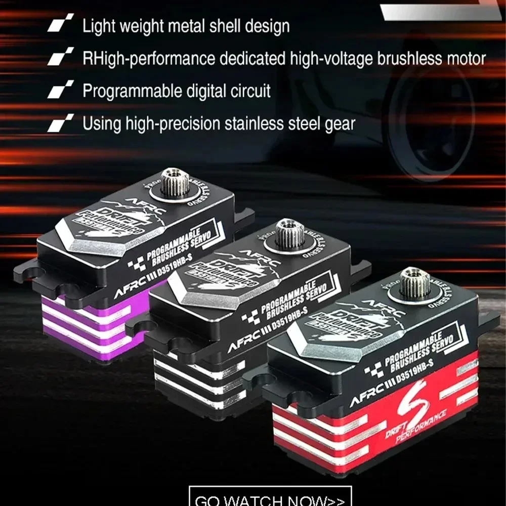 Rc Drift Car Brushless - D3519HB-S เซอร์โวแบบไม่มีแปรงถ่าน HV แบบตั้งโปรแกรมได้ โปรไฟล์ต่ำ สำหรับรถดริฟท์