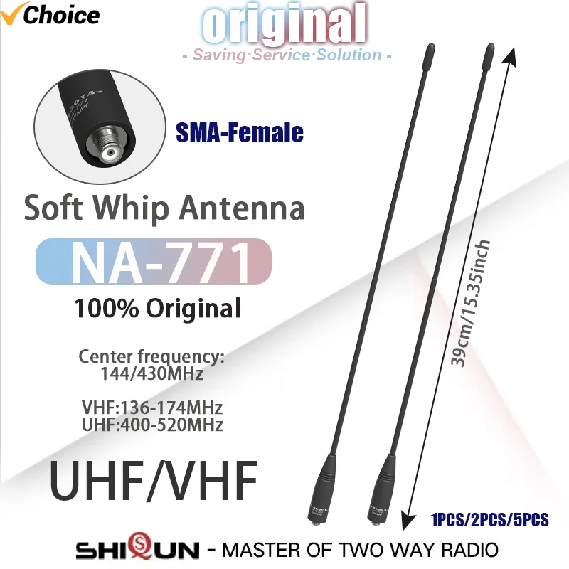 Rc Drift Car Brushless - NA-771 เสาอากาศแส้นุ่มเดิมนาโกย่า VHF UHF SMA-Female Quansheng