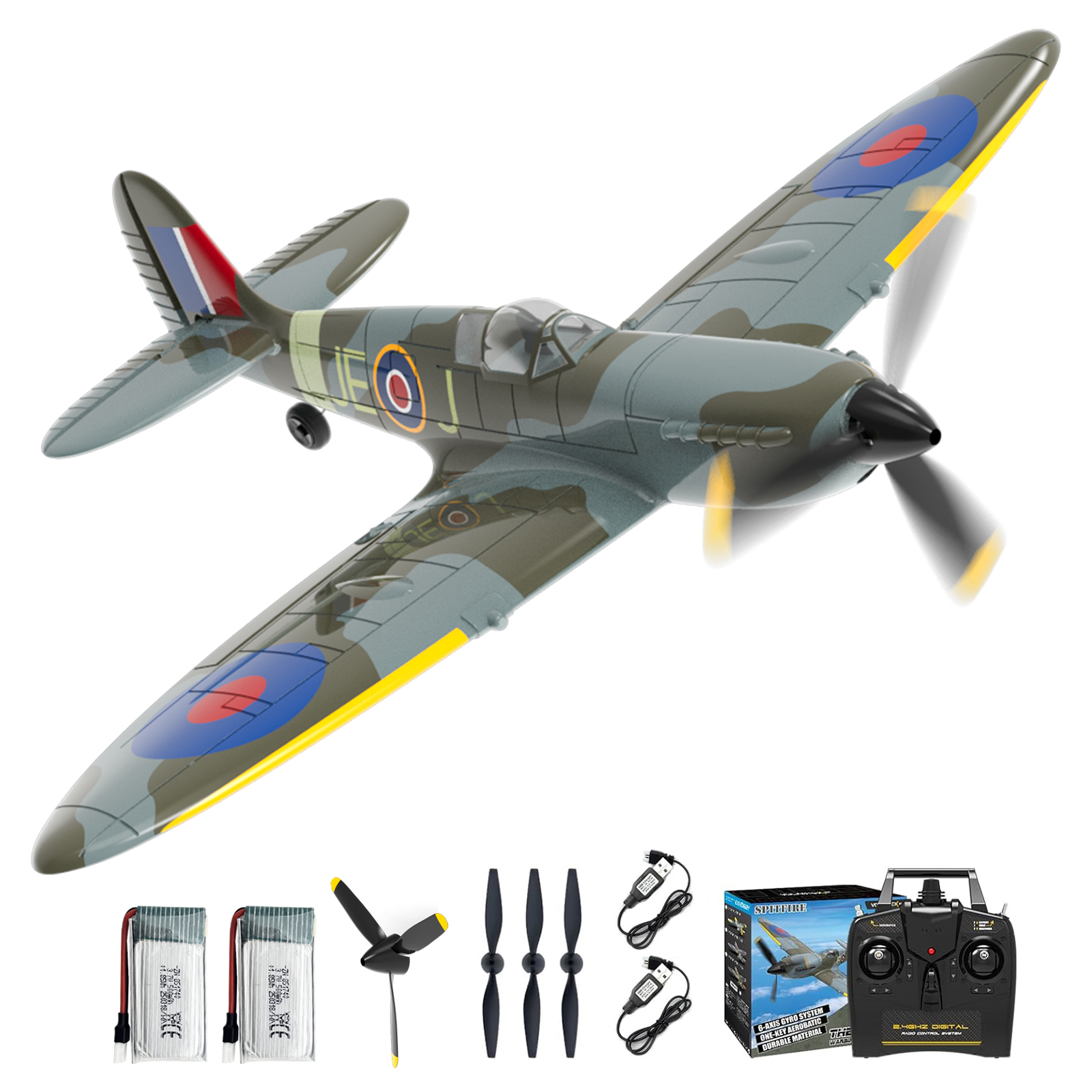 Rc Planes Horizon Hobby - เครื่องบินบังคับวิทยุ VOLANTEXRC Spitfire - 4CH พร้อมไจโร,