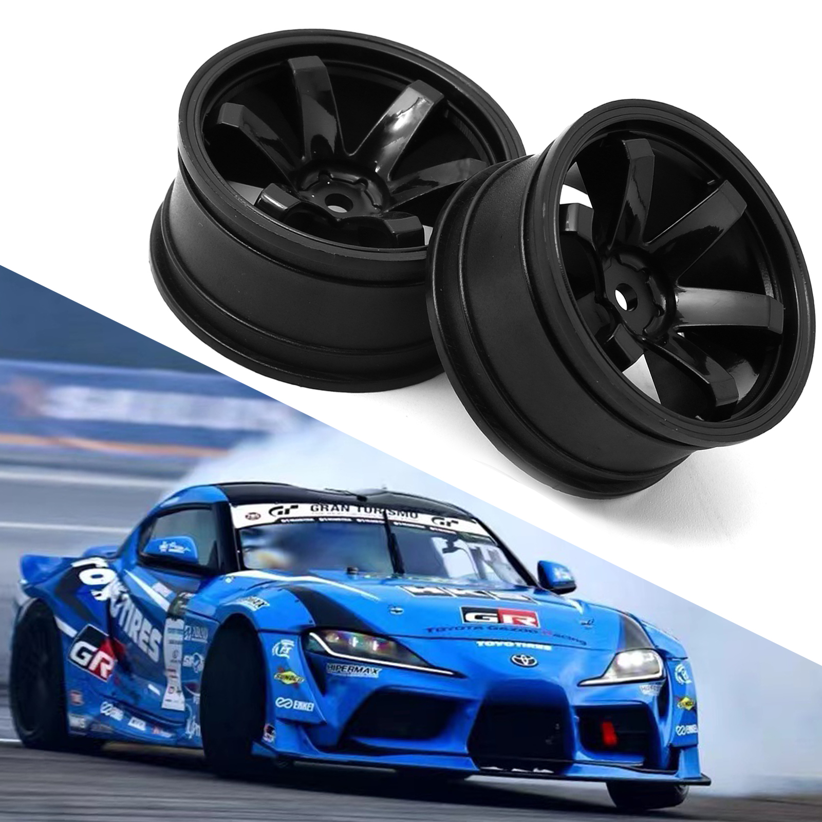 Rc Hobbies - 4ชิ้นดุมล้อพลาสติกยางรถแข่งของเล่น RC ขอบล้อเหมาะสำหรับ1/10 HSP HPI เส้นผ่านศูนย์กลางชิ้นส่วน