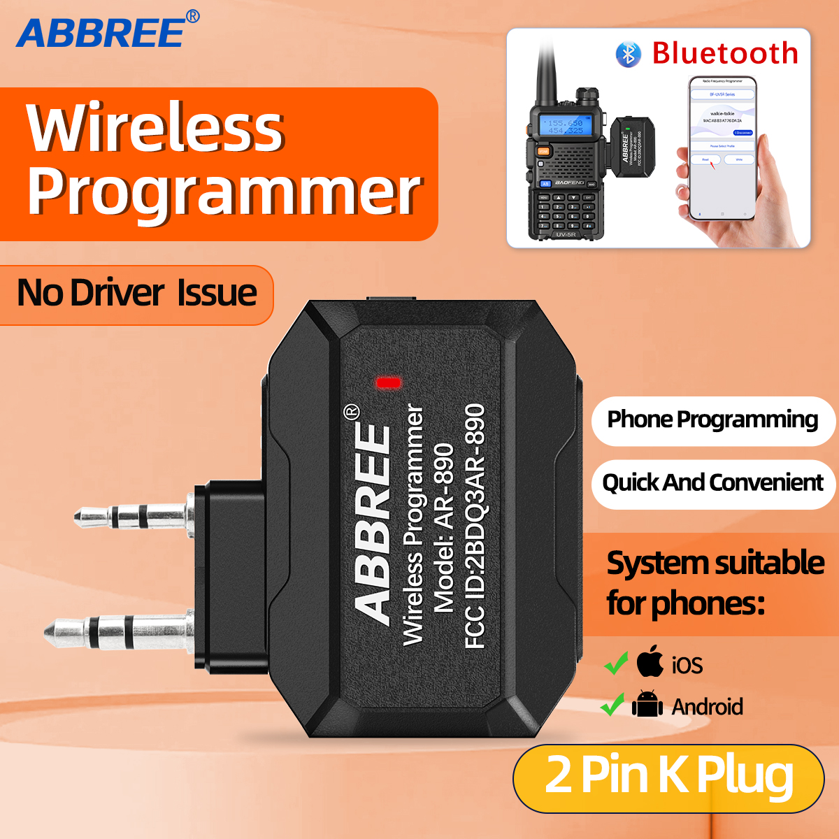 Rc Drift Car Brushless - ABBREE บลูทูธไร้สายโปรแกรมเมอร์โทรศัพท์ APP การเขียนโปรแกรมสําหรับ Baofeng Walkie