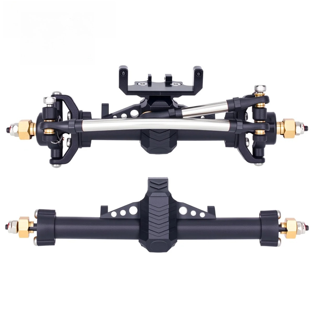 Rc Hobby Products - ชุดเพลาหน้า-หลังพลาสติก SCX24 พร้อมฐานติดตั้งเซอร์โว สำหรับรถ RC Crawler