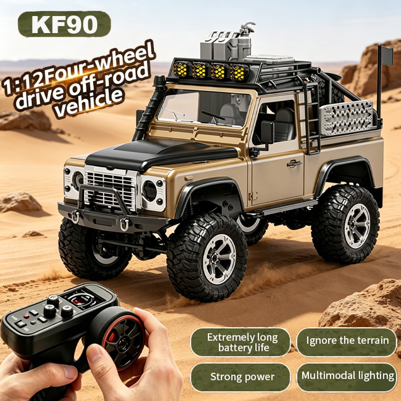 Rc Drift Car Brushless - รถบังคับวิทยุ KF90 1:12 4WD สำหรับปีนเขาและวิ่งออฟโรด พร้อมไฟ
