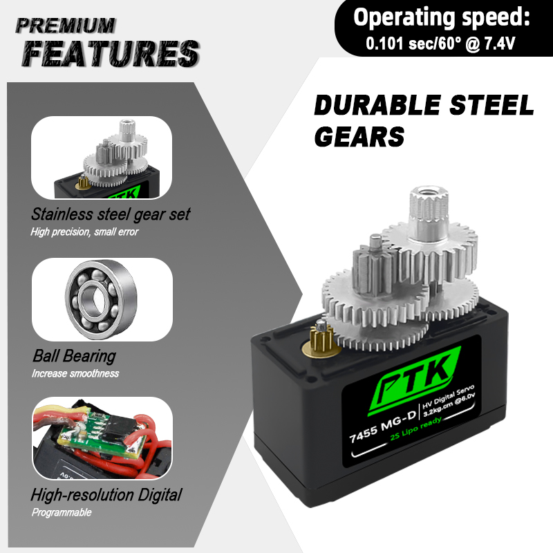 PTK 7455MG-D เซอร์โว 12g เซอร์ - Rc Hobby Shops บทวิจารณ์และราคา