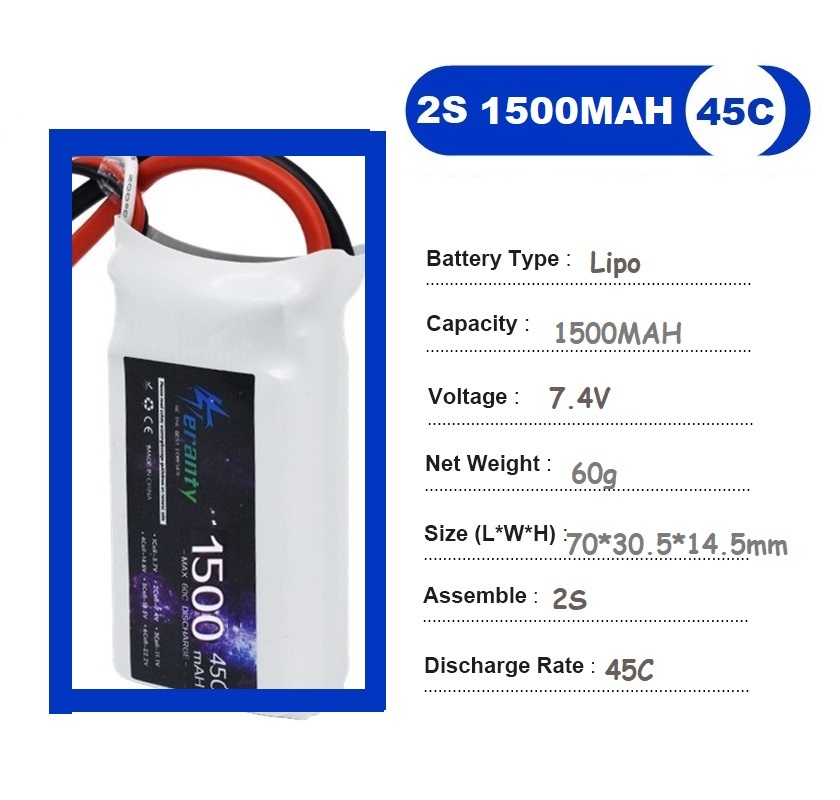 2PCS 7.4V Lipo 2S แบตเตอรี่ 15 - Rc Hobby Helicopter บทวิจารณ์และราคา