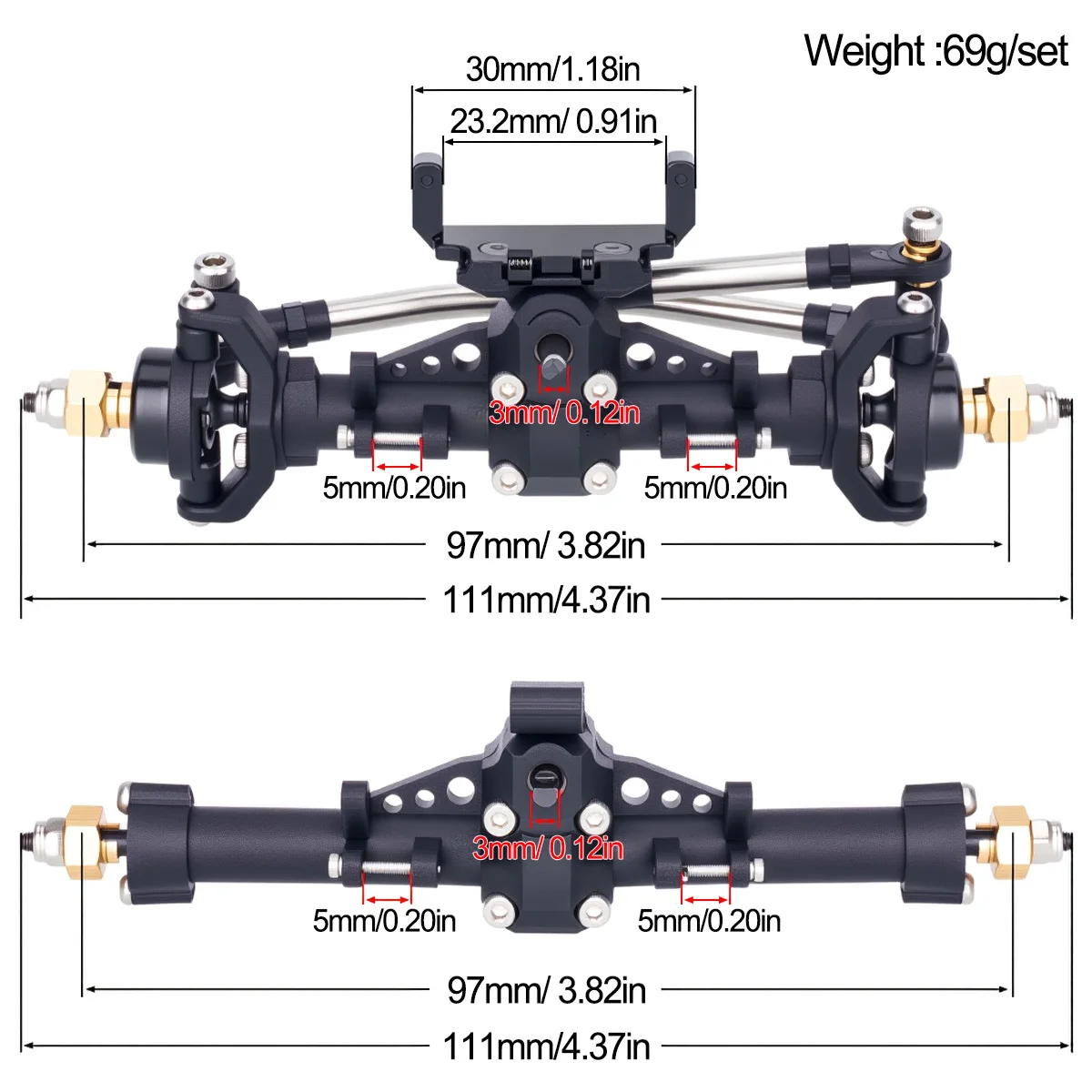ชุดเพลาหน้า-หลังพลาสติก SCX24  - Rc Hobby Products บทวิจารณ์และราคา