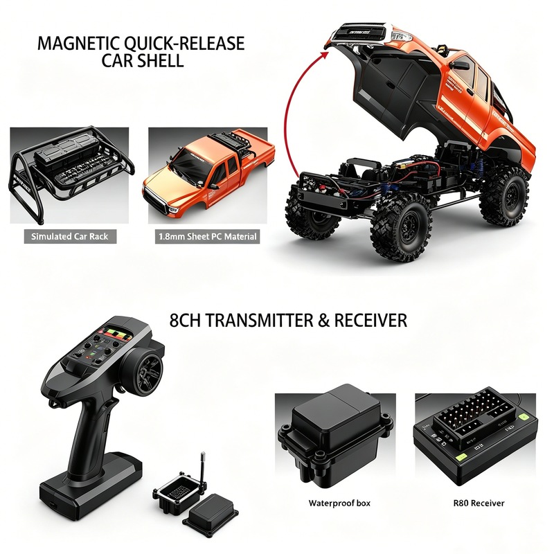 รถบรรทุกปีนเขา Hyper Go H8e Rc - Rc Hobby Off Road บทวิจารณ์และราคา